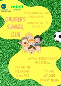 Children's summer club green and yellow poster